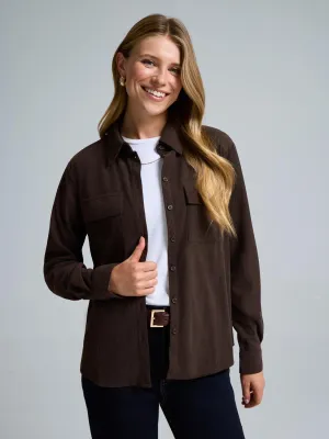 Active Gear Corduroy Button-Front Blouse