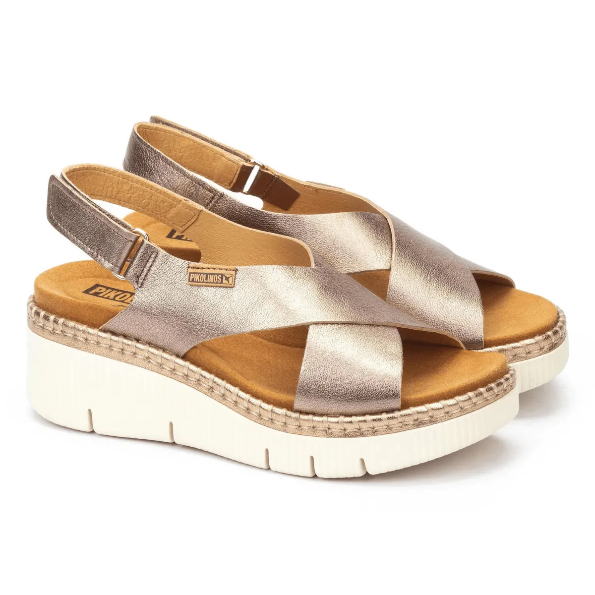 Shock Absorption Layer Pikolinos Women's Gomera Stone Metallic Leather