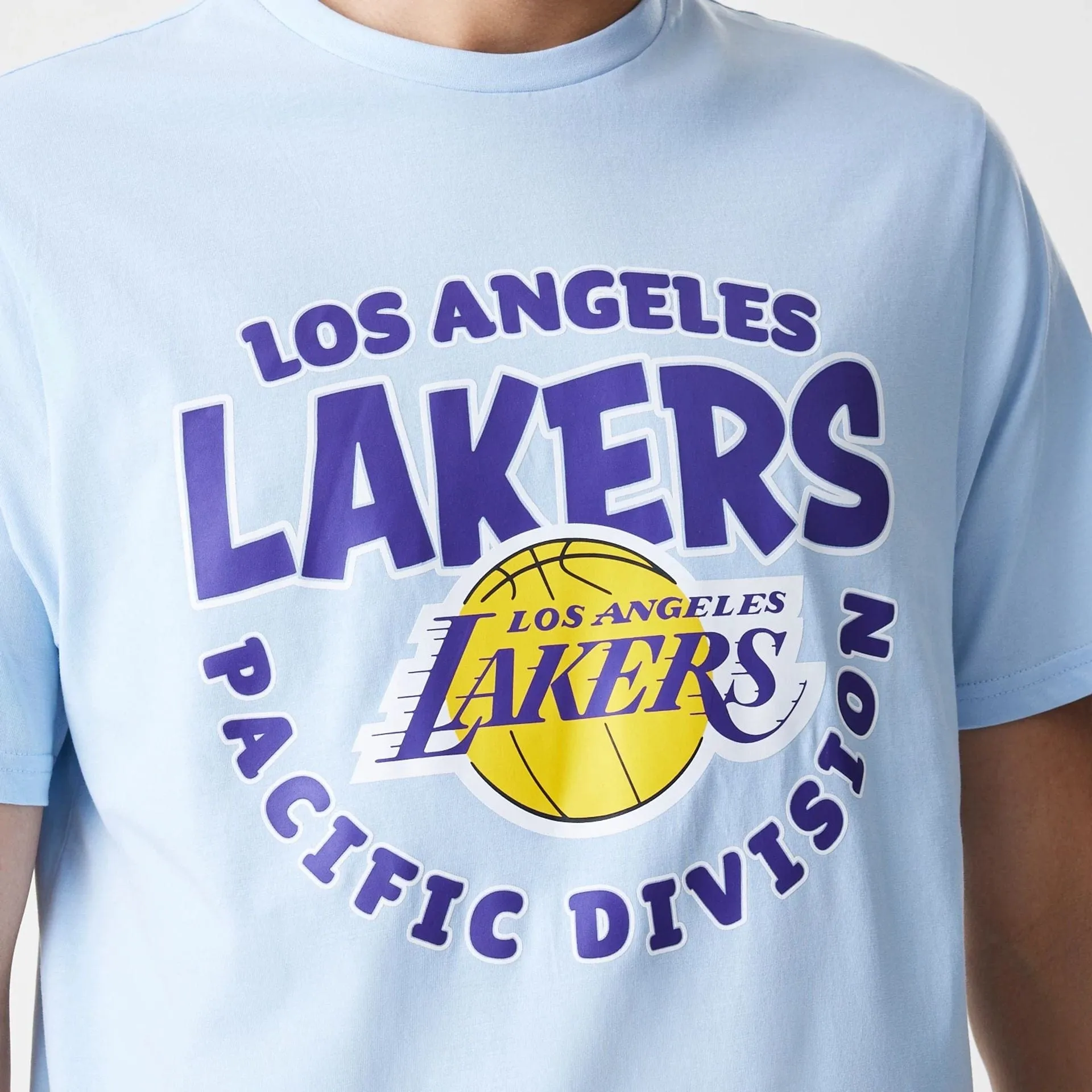 Set In Sleeve LA Lakers NBA Bubble Wordmark Pastel Blue T-Shirt