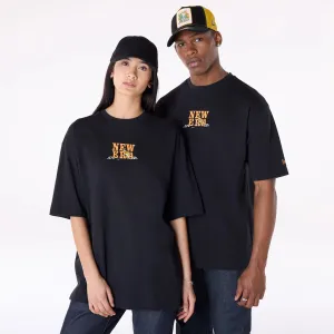 New Era Drink Graphic Black Oversized T-Shirt Beach Wear