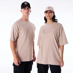 New Era Wash Beige Oversized T-Shirt Chill Comfort Look Low Impact Dye