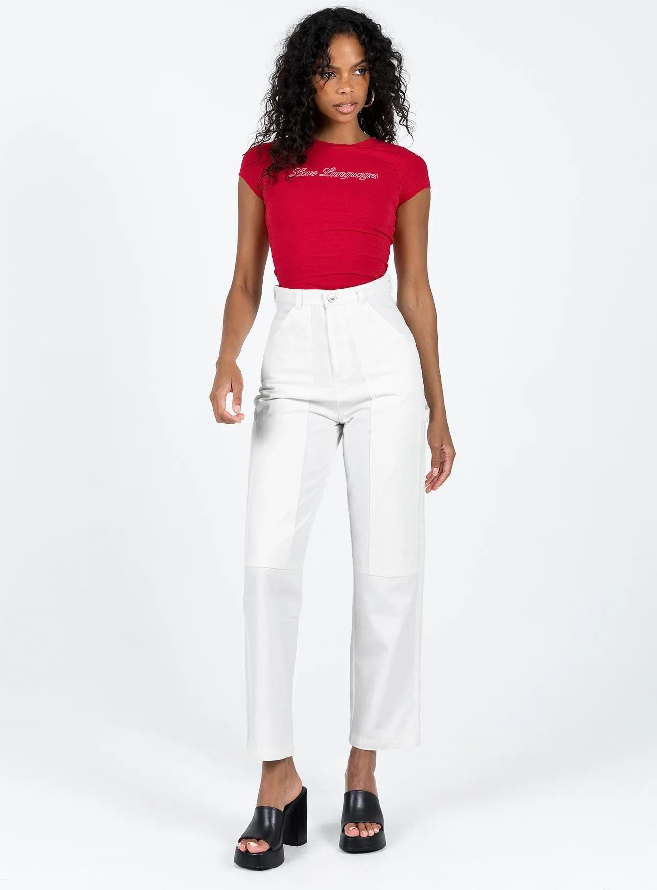 Dropouts Cargo Jeans White Balanced Piece