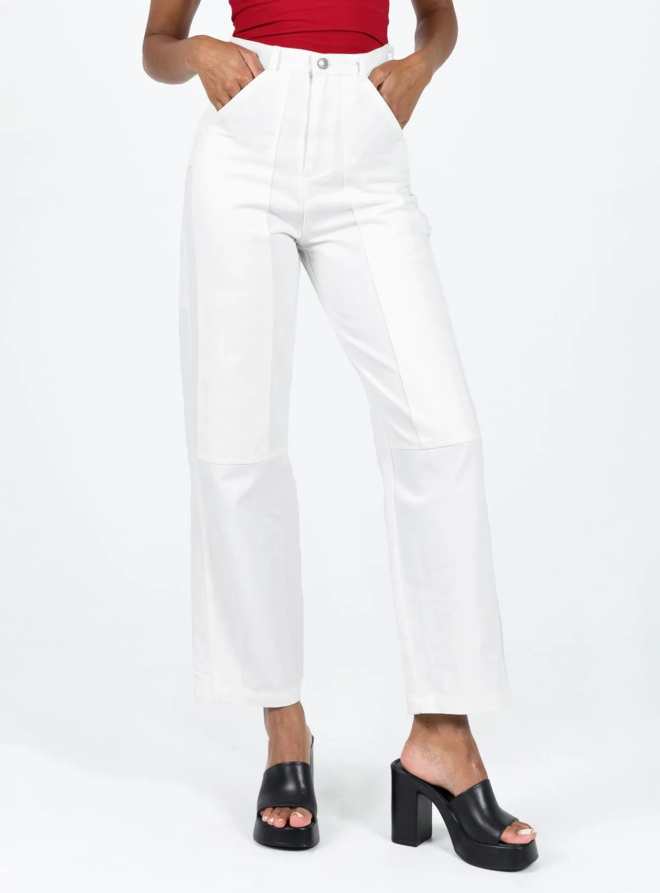 Dropouts Cargo Jeans White Body Friendly Office Wear Modern