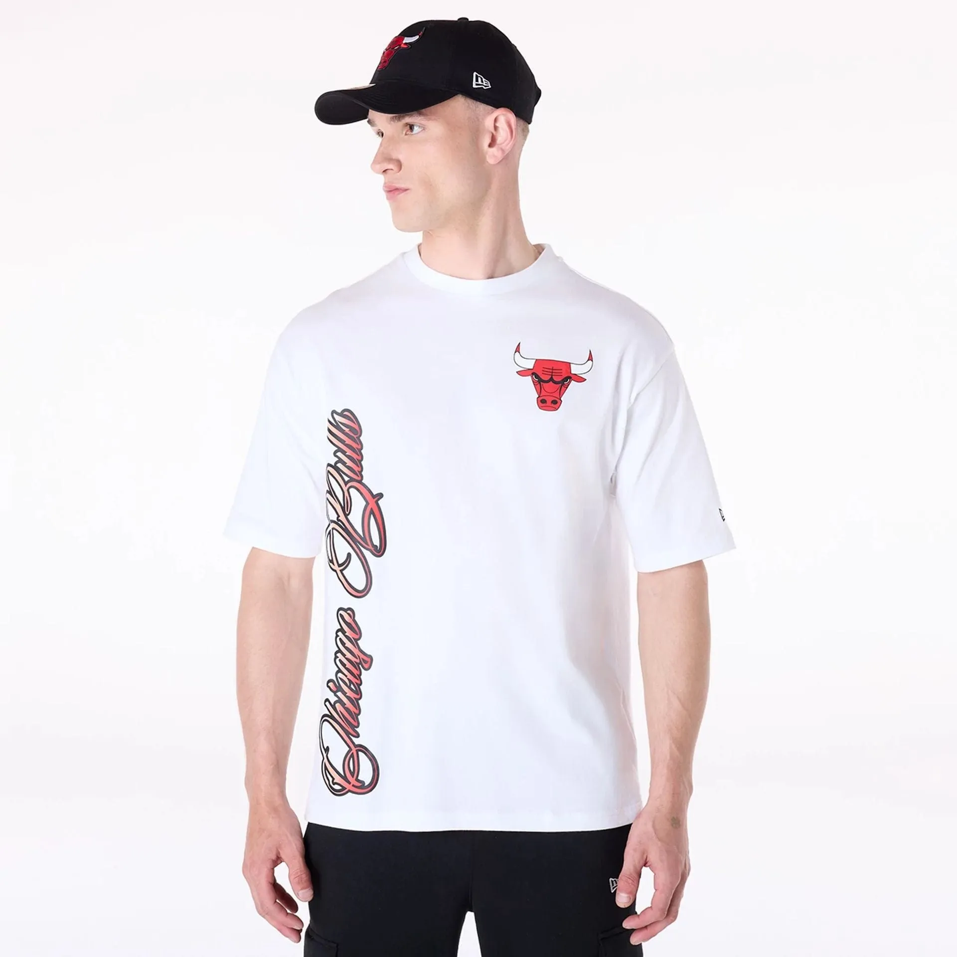 Easy Fit Wear Everyday Trend Chicago Bulls NBA Font Graphic White T-Shirt