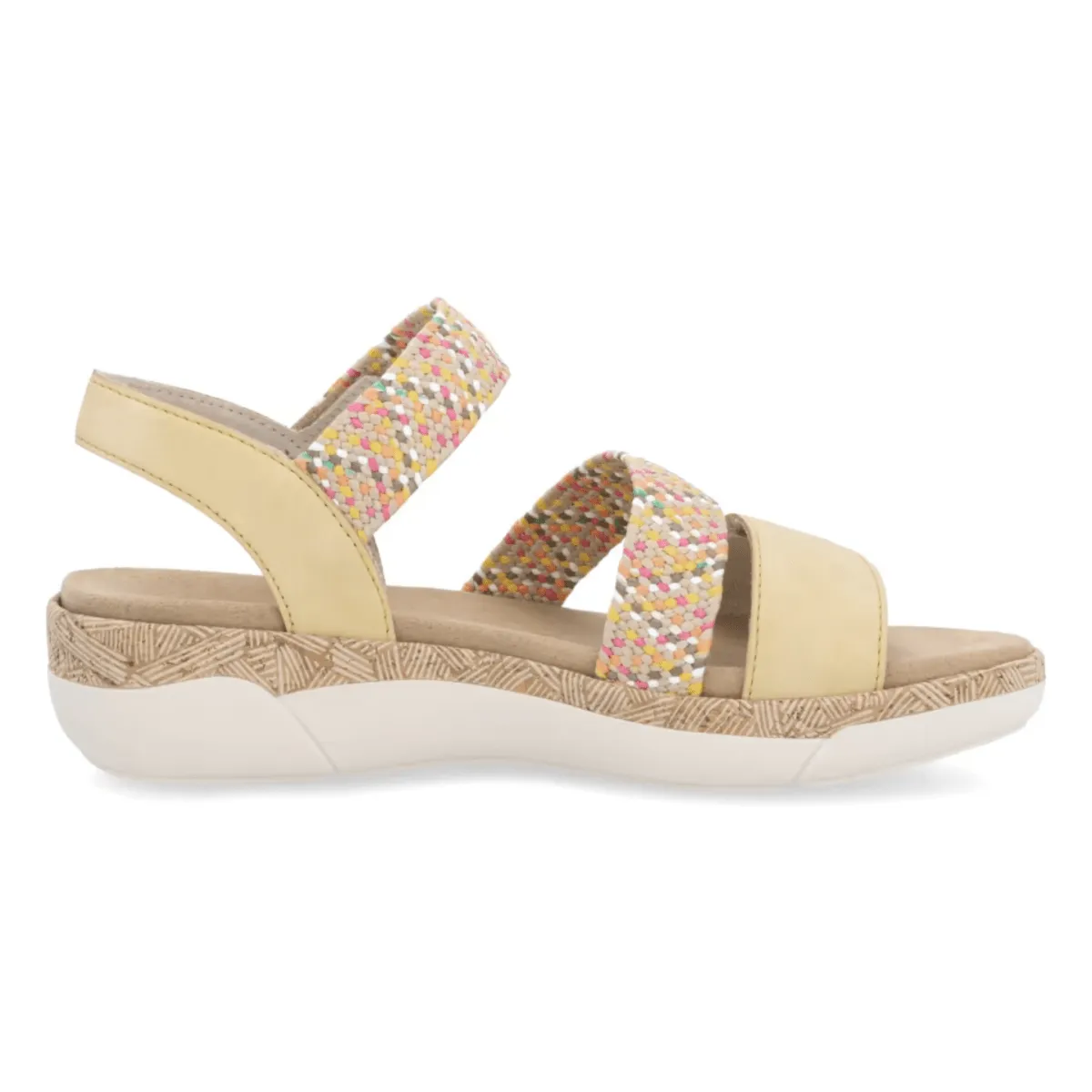 Tear Resistant Upper Rieker Women's R6861-68 Jocelyn Yellow Multi Leather