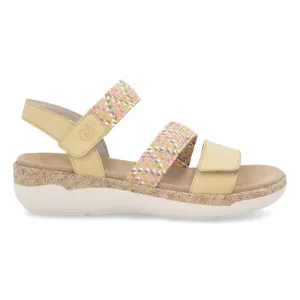 Work From Home Rock Step Rieker Women's R6861-68 Jocelyn Yellow Multi Leather