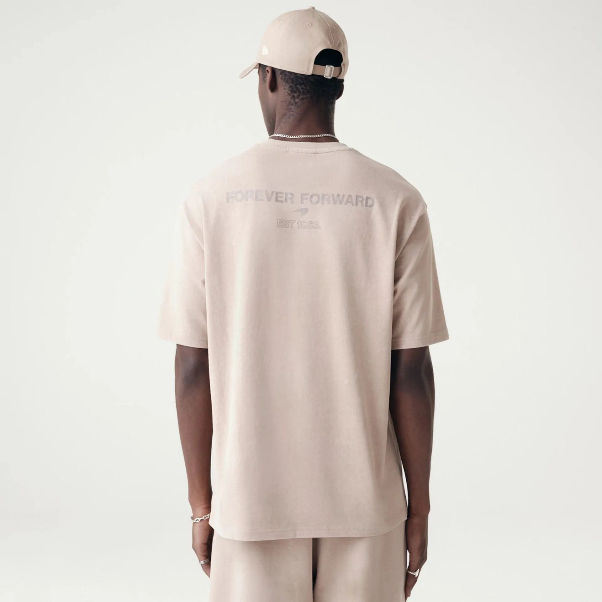 McLaren Racing Washed Pack Beige On Beige Oversized T-Shirt Active Layers