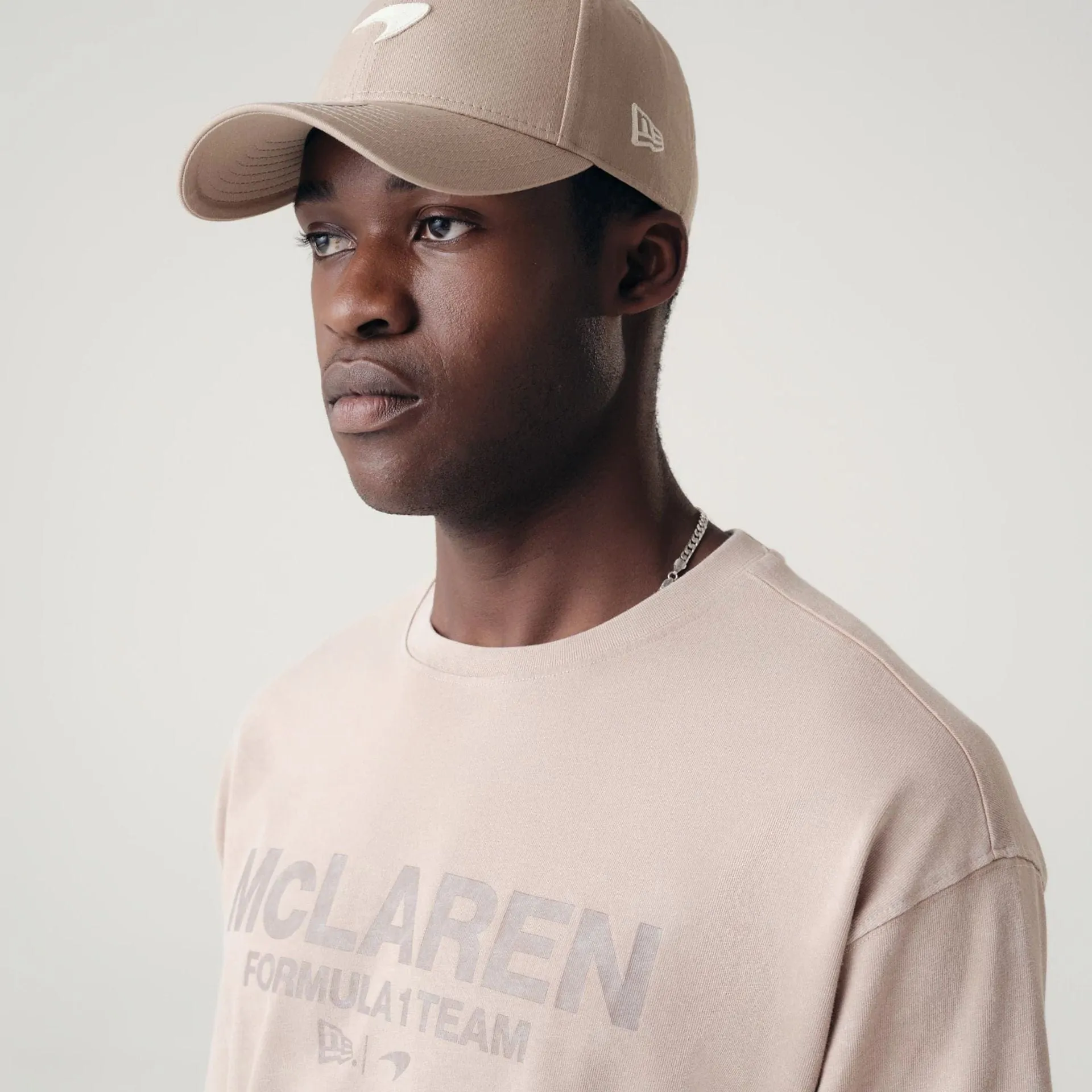 McLaren Racing Washed Pack Beige On Beige Oversized T-Shirt Trendy Tops