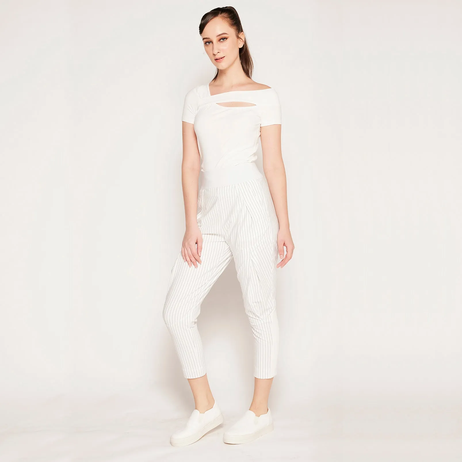 Stripe knit pants Flexible Motion Reflective details