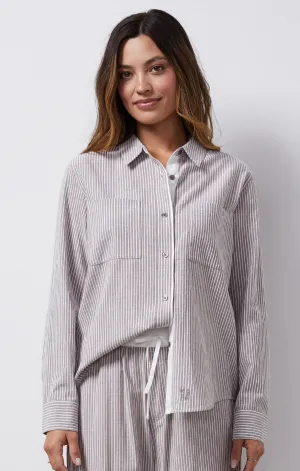 Striped Poplin Relaxed Shirt SkinFriendlyElastic China Cool