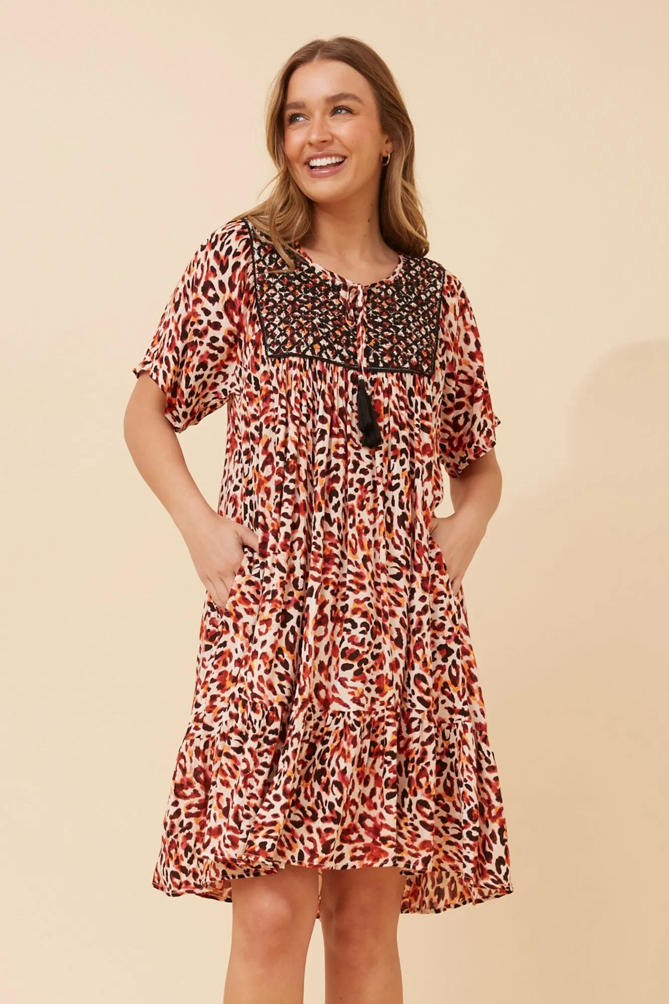 Fashion Forward All-Purpose Wear HONDA ANIMAL PRINT DRESS