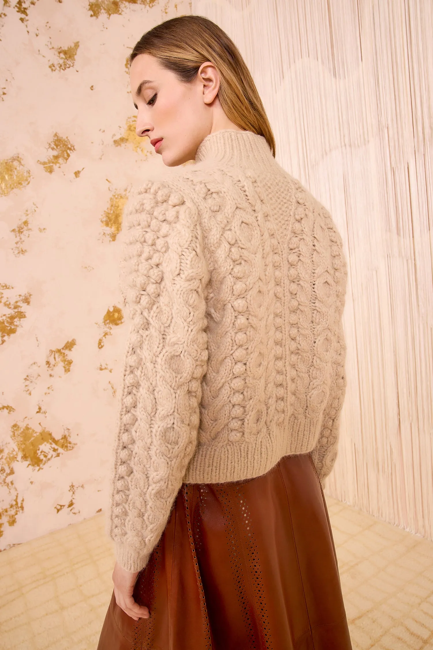 ButterSoftKnit Albia Alpaca Knit Pullover - Dune
