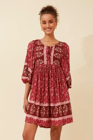 Bold Movement Winter Wrap MOLLY FLORAL SHORT DRESS