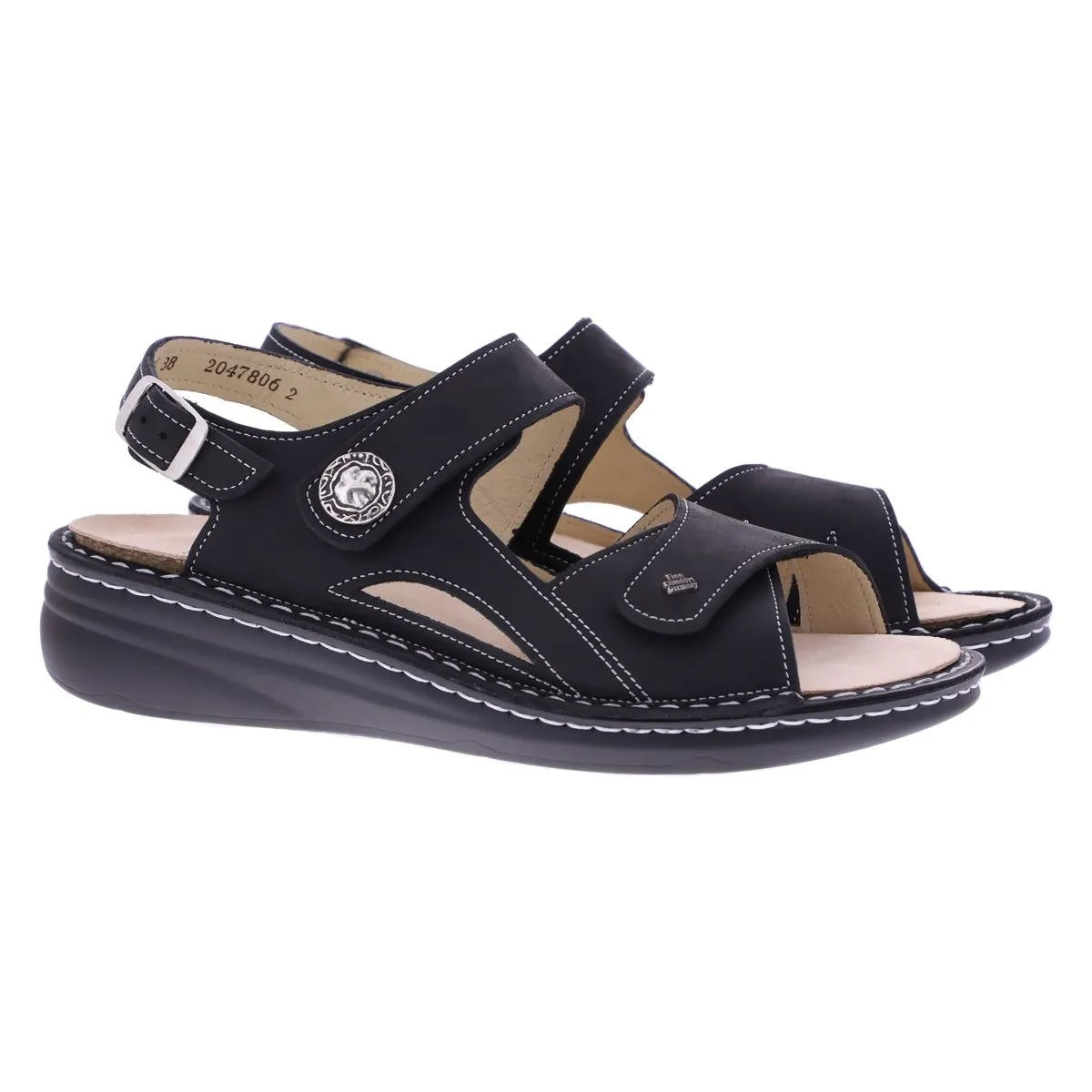 WideToeBox Finn Comfort Women's Barbuda Black Nubuck