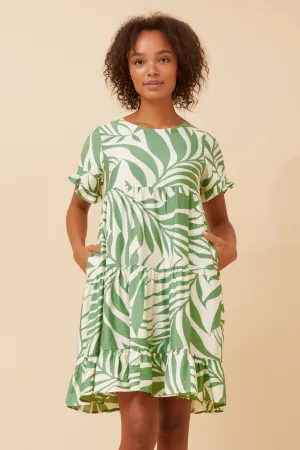 RELLY LEAF PRINT DRESS Sleek and Flattering Back-Pocket