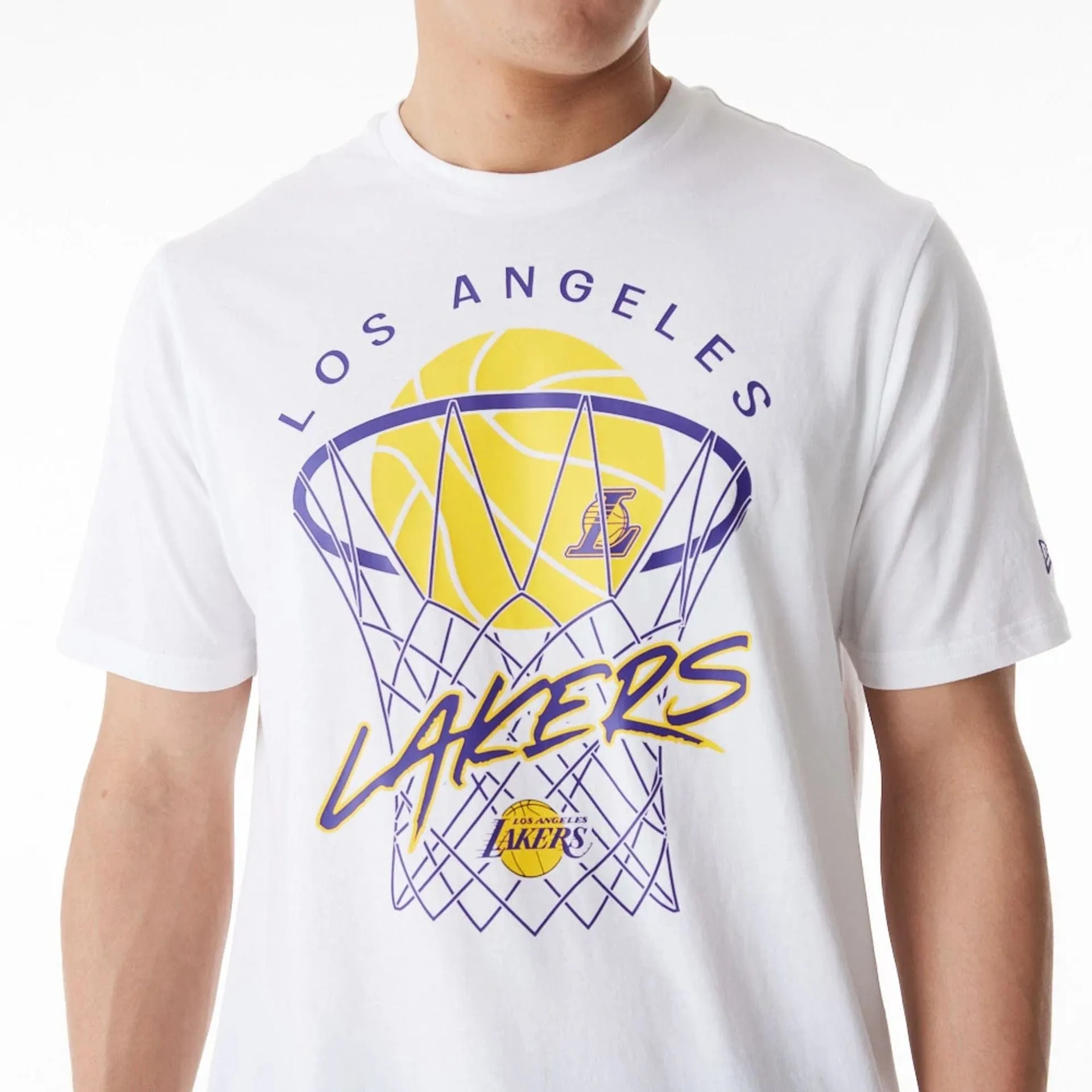 LA Lakers NBA Net Graphic White T-Shirt Party fun