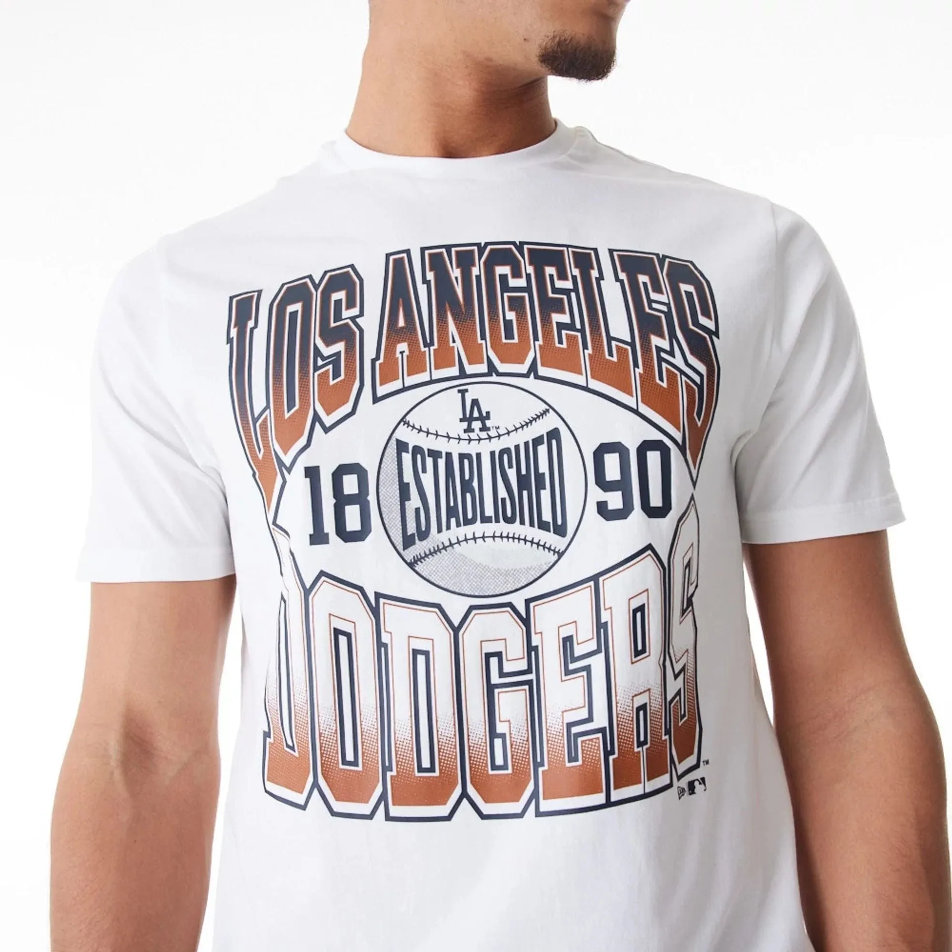 spring fashion Comfy Layering LA Dodgers MLB Gradient Graphic White T-Shirt