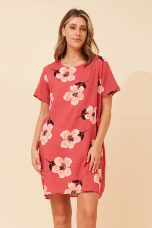 VINE FLORAL SHIFT DRESS Winter-Season Work Friendly