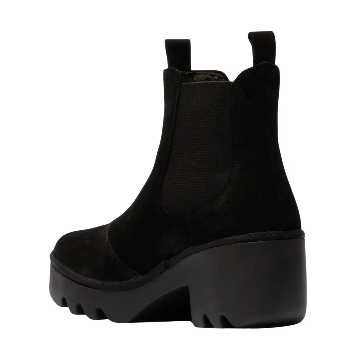 SoftInterior Unisex Fit Fly London Women's TRIG514FLY Black Oil Suede