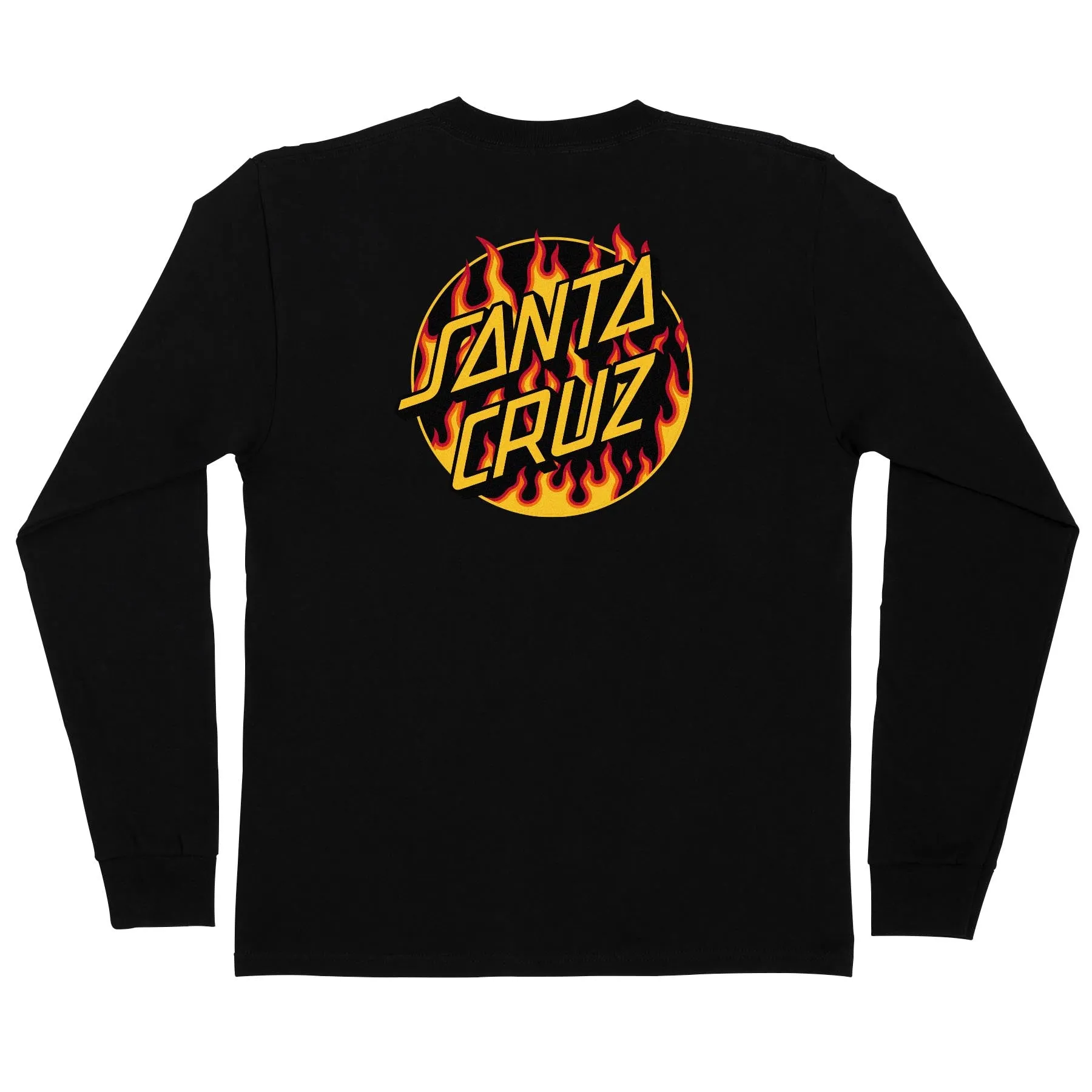 BreathableLining SANTA CRUZ x THRASHER FLAME DOT L/S TSHIRT (BLACK)