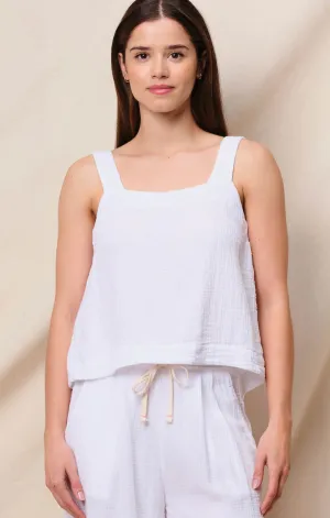 Layered Hem Details Cross Back Swing Top