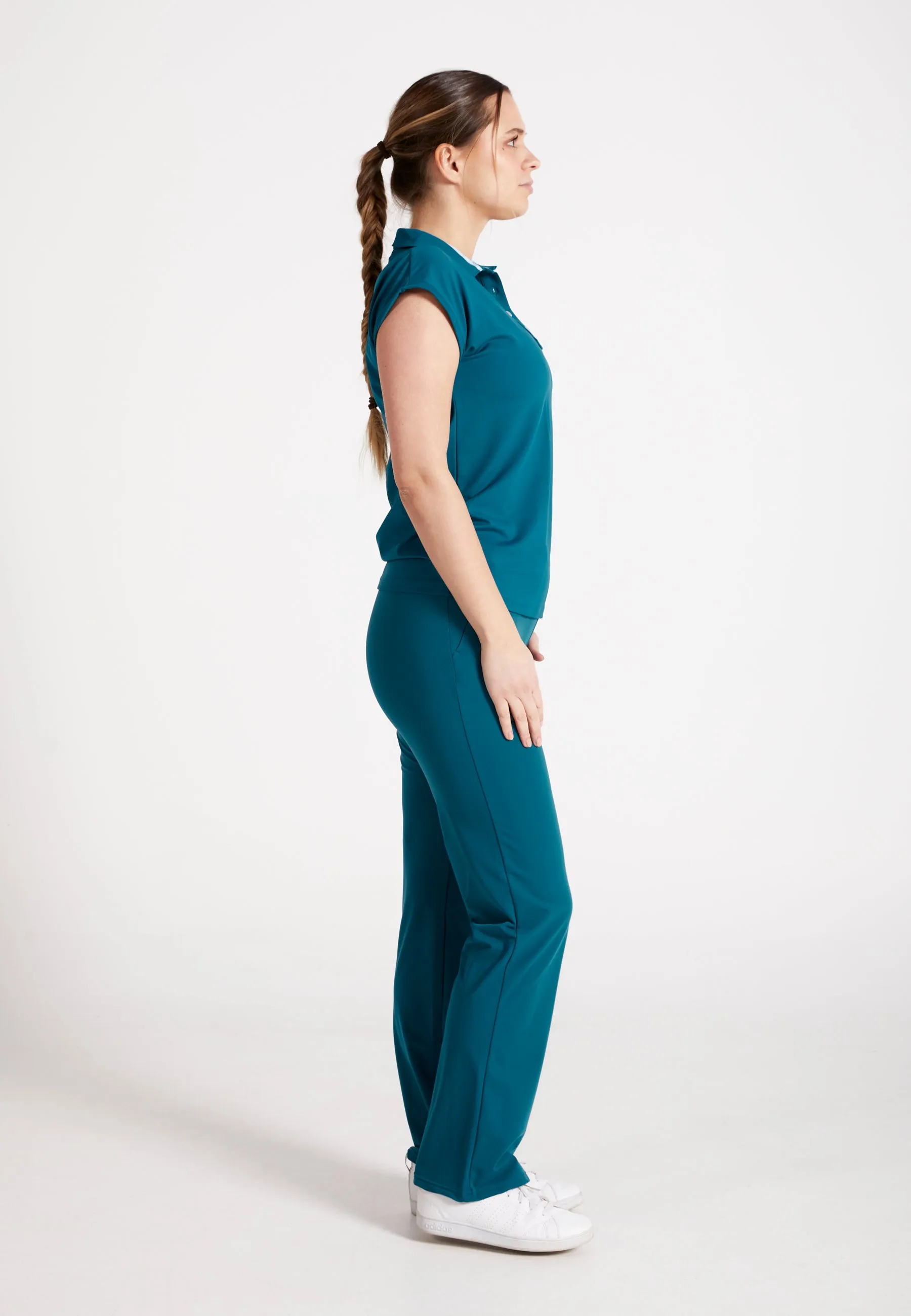 Tennis Polo Shirt Loose-Fit, dark teal teenagers'