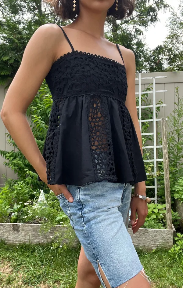 Business Outfit Romance Fit Boho Babydoll Crochet Tank