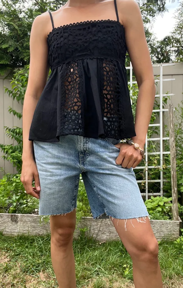 Energy Flow Comfortable Outerwear Boho Babydoll Crochet Tank