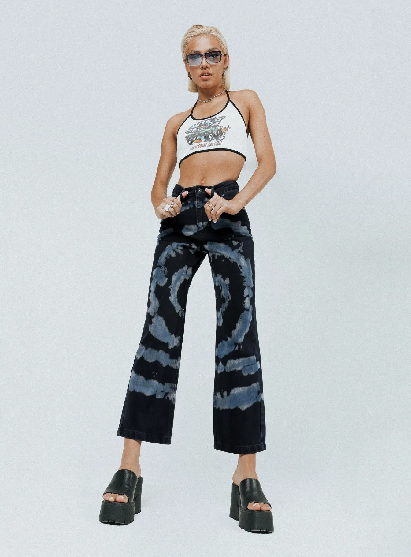 Reinforced Stitching Details The Ragged Priest Beyond Denim Jeans Black