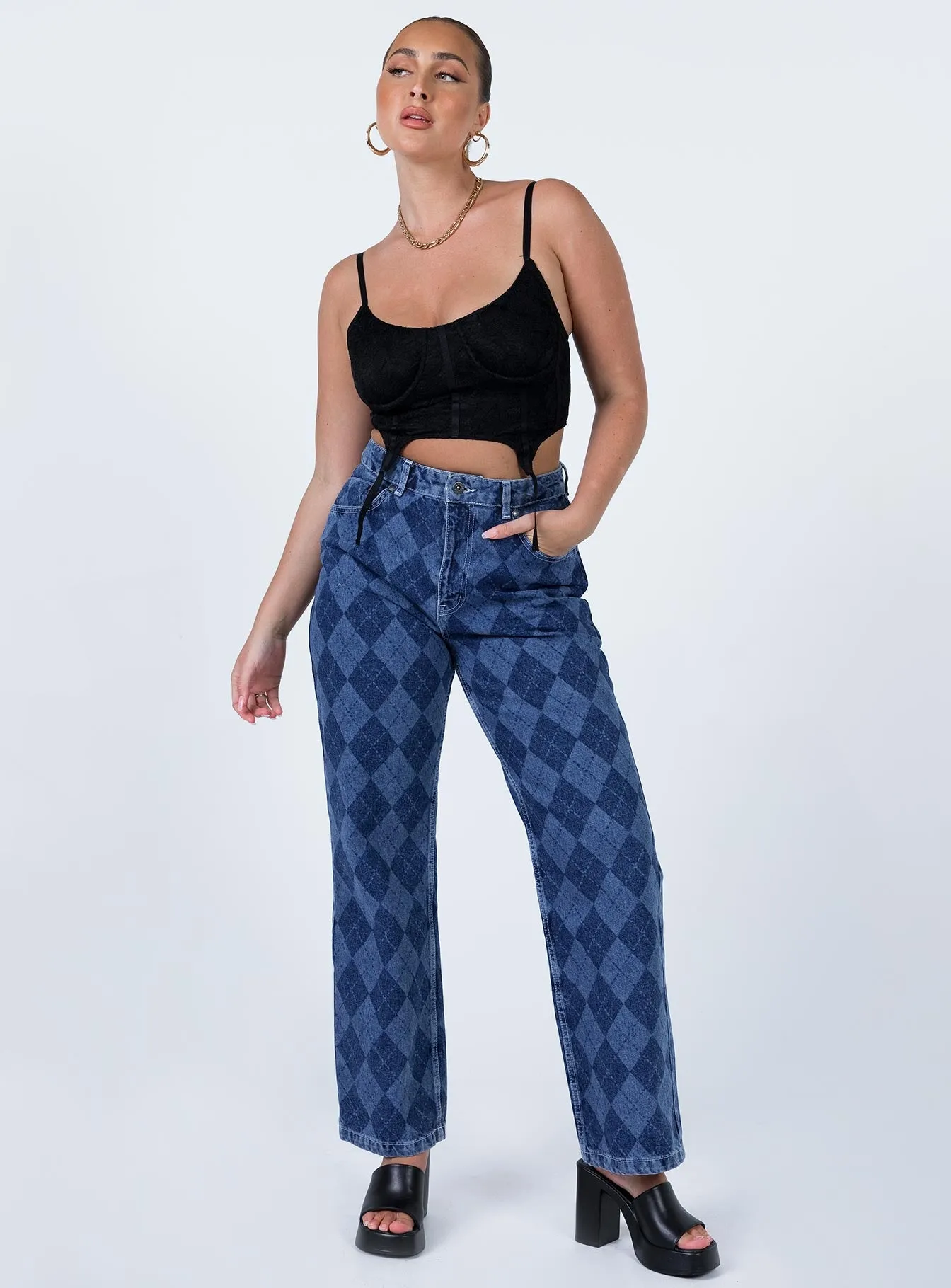 Tailored Waistband The Ragged Priest Detention Mid/Light Blue Jeans Denim