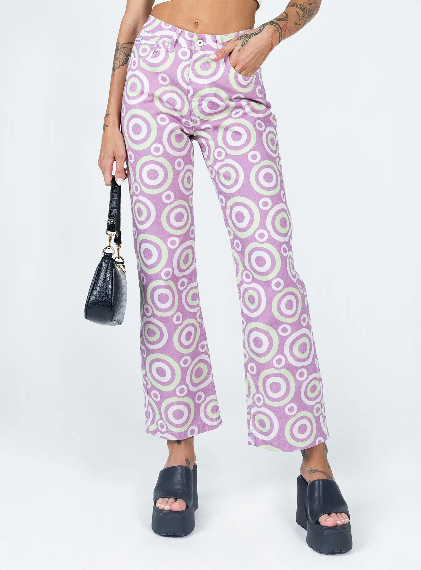 Non Restrictive Cut The Ragged Priest Portal Denim Jeans Lilac