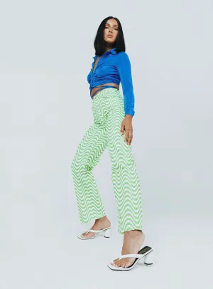 The Ragged Priest Prism Jeans Green Neat And Easy Color Lock Technology