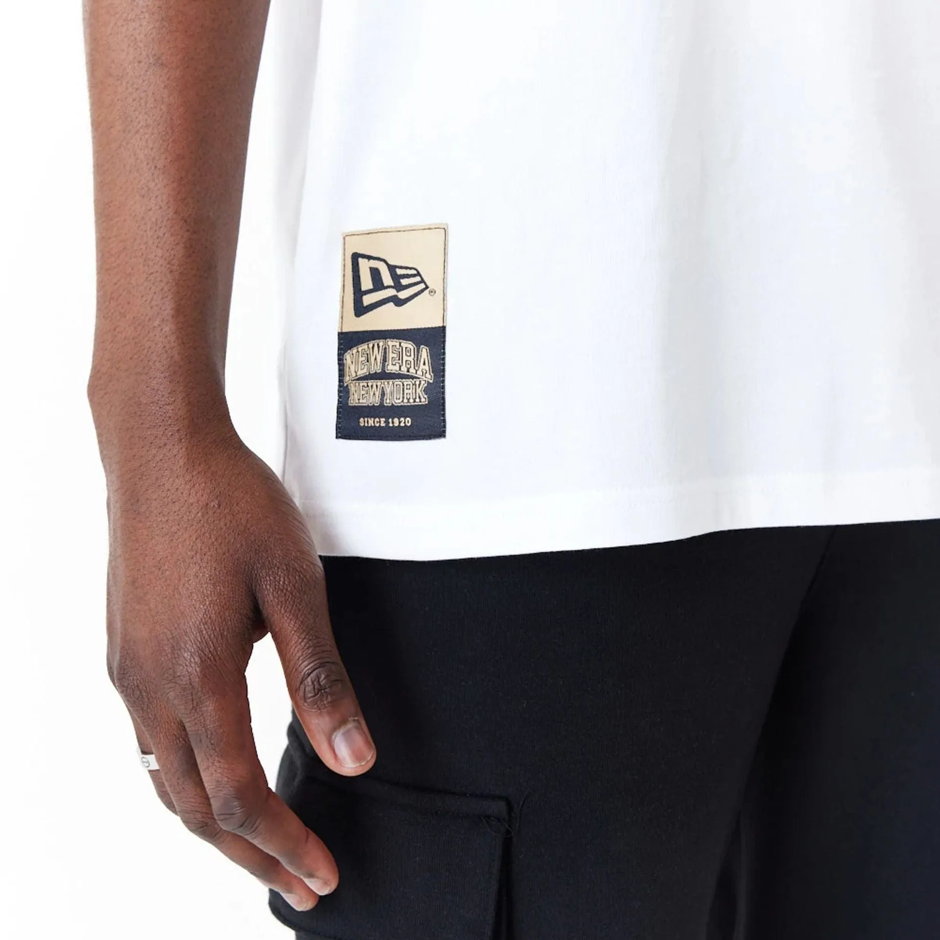 Modern and Soft Award-winning New Era Sticker White Oversized T-Shirt