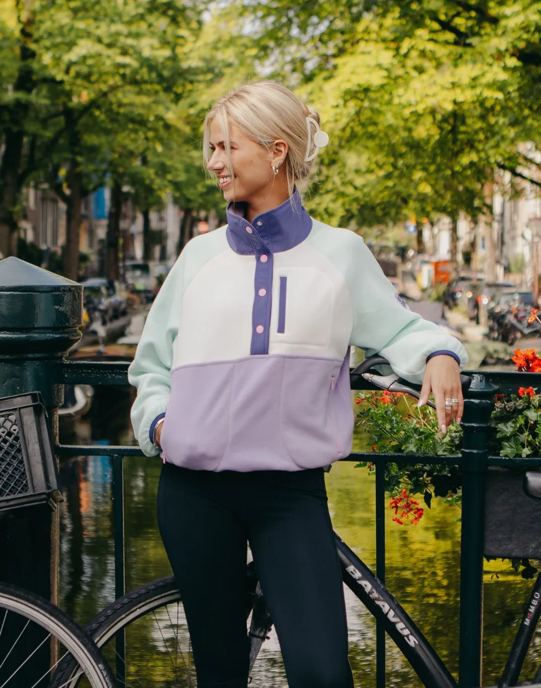 Performance Layer Core Comfort Snap Polar Fleece in Lilac Mint