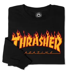 THRASHER FLAME L/S (BLACK) Farm Glow