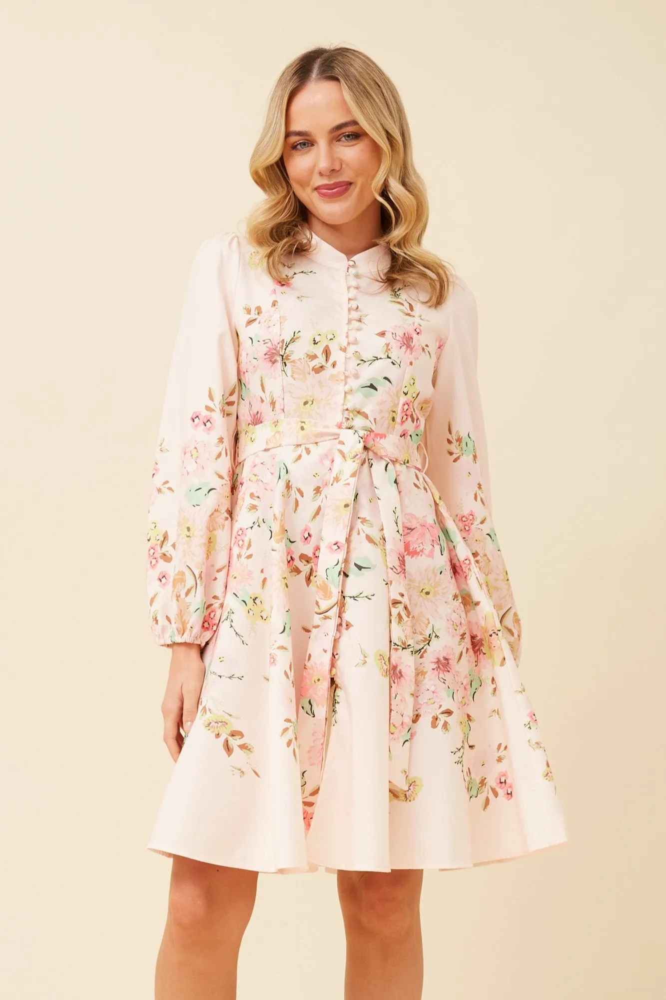 TIANDRA FLORAL DRESS Versatile Layer Wear Evening Chic