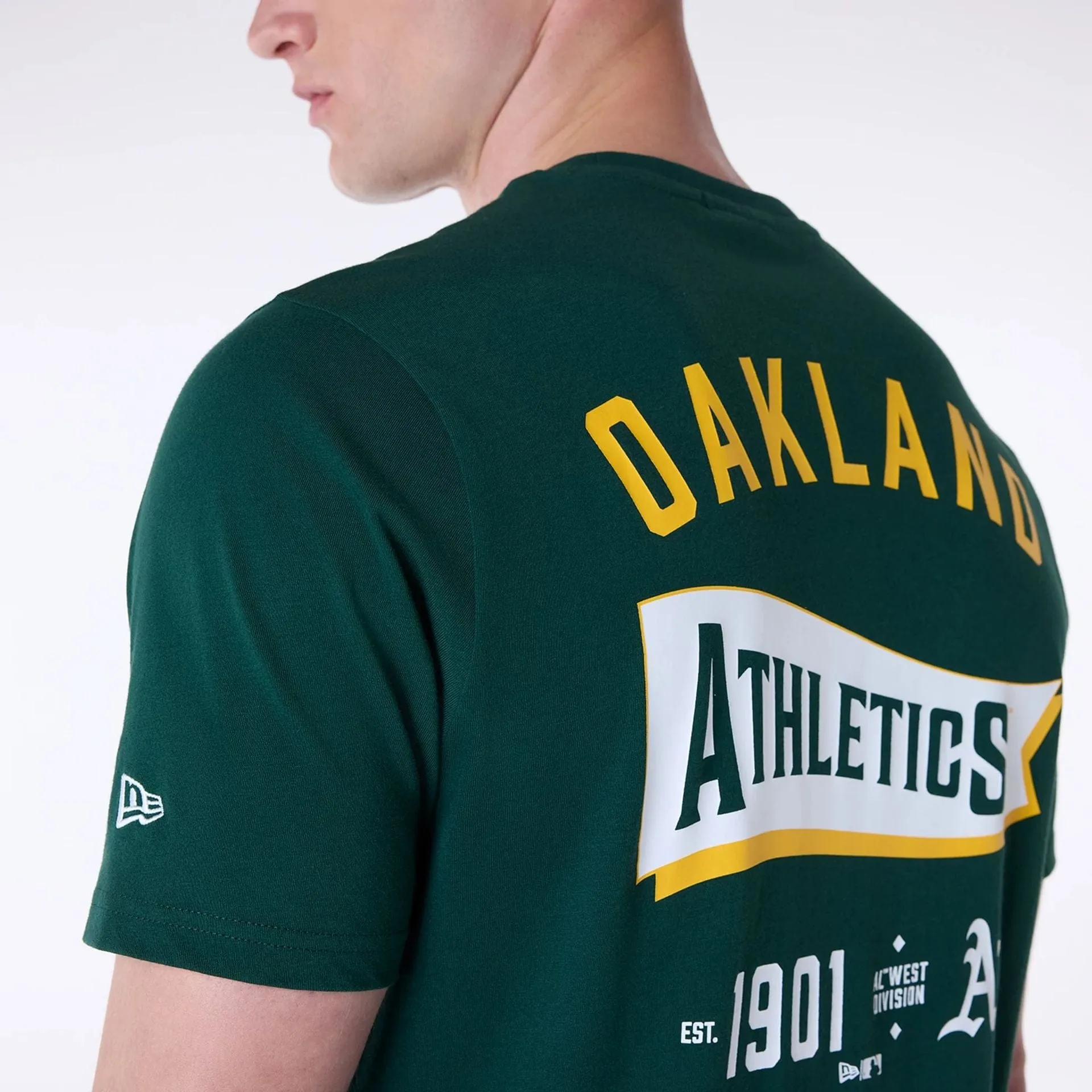 Oakland Athletics MLB Pennant Graphic Dark Green T-Shirt Yoga flexibility Silk combination