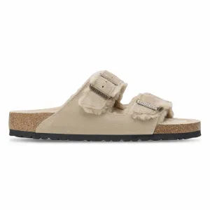 Easy Packing Birkenstock Women's Arizona Shearling Taupe Suede Leather