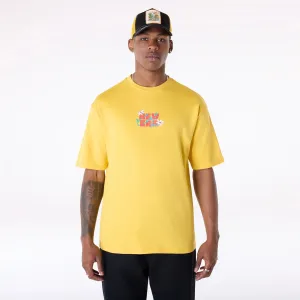 New Era Drink Graphic Yellow Oversized T-Shirt Sustainable Dye Process WrinkleFreeFabric