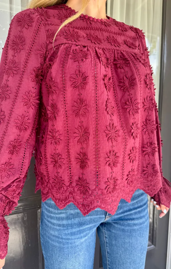 Sea Fit Tirza Linear Daisy Block Print Top