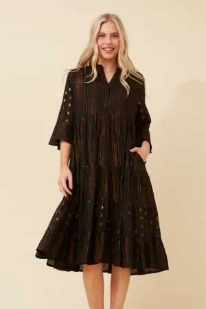 AntiStaticMaterial Mood Comfort TIWI METALLIC TIERED DRESS