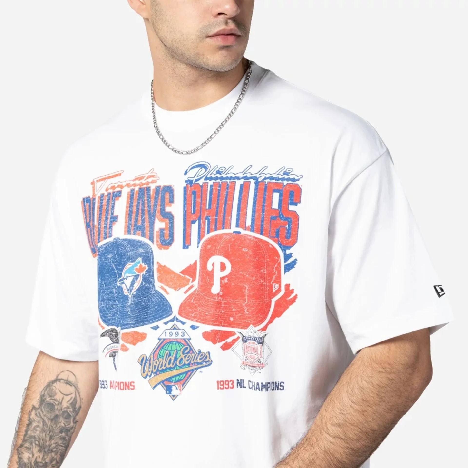 Sporty Comfort Wear Fit Comfort Toronto Blue Jays VS Philadelphia Phillies MLB Dueling Logos Sport Classic White T-Shirt