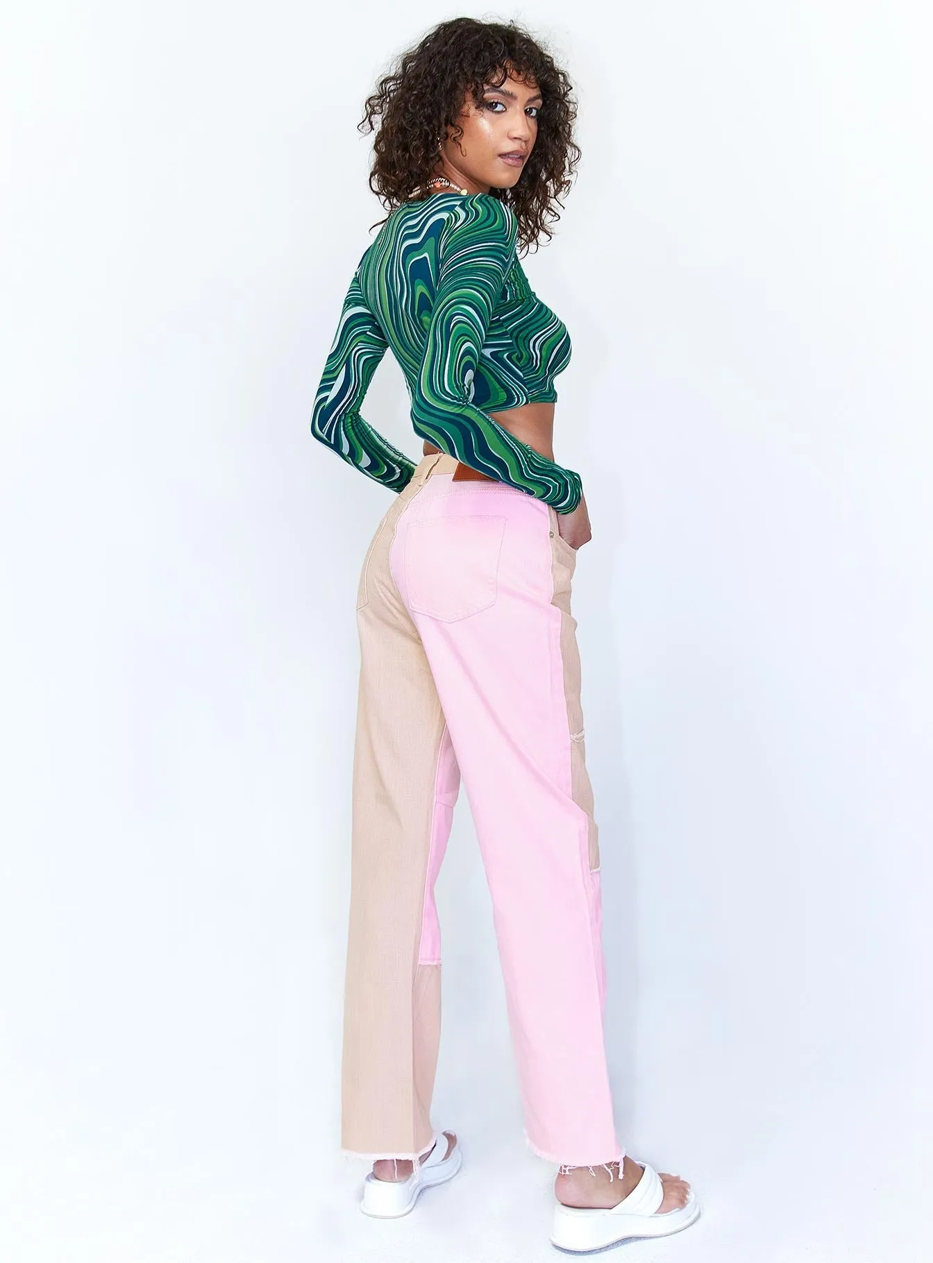 Neutral Outfit Piece Kaisha Denim Jeans Pink