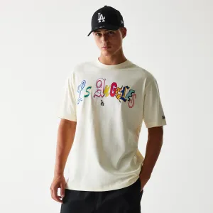 Holiday Outfit Style LA Dodgers MLB Life Graphic Cream T-Shirt
