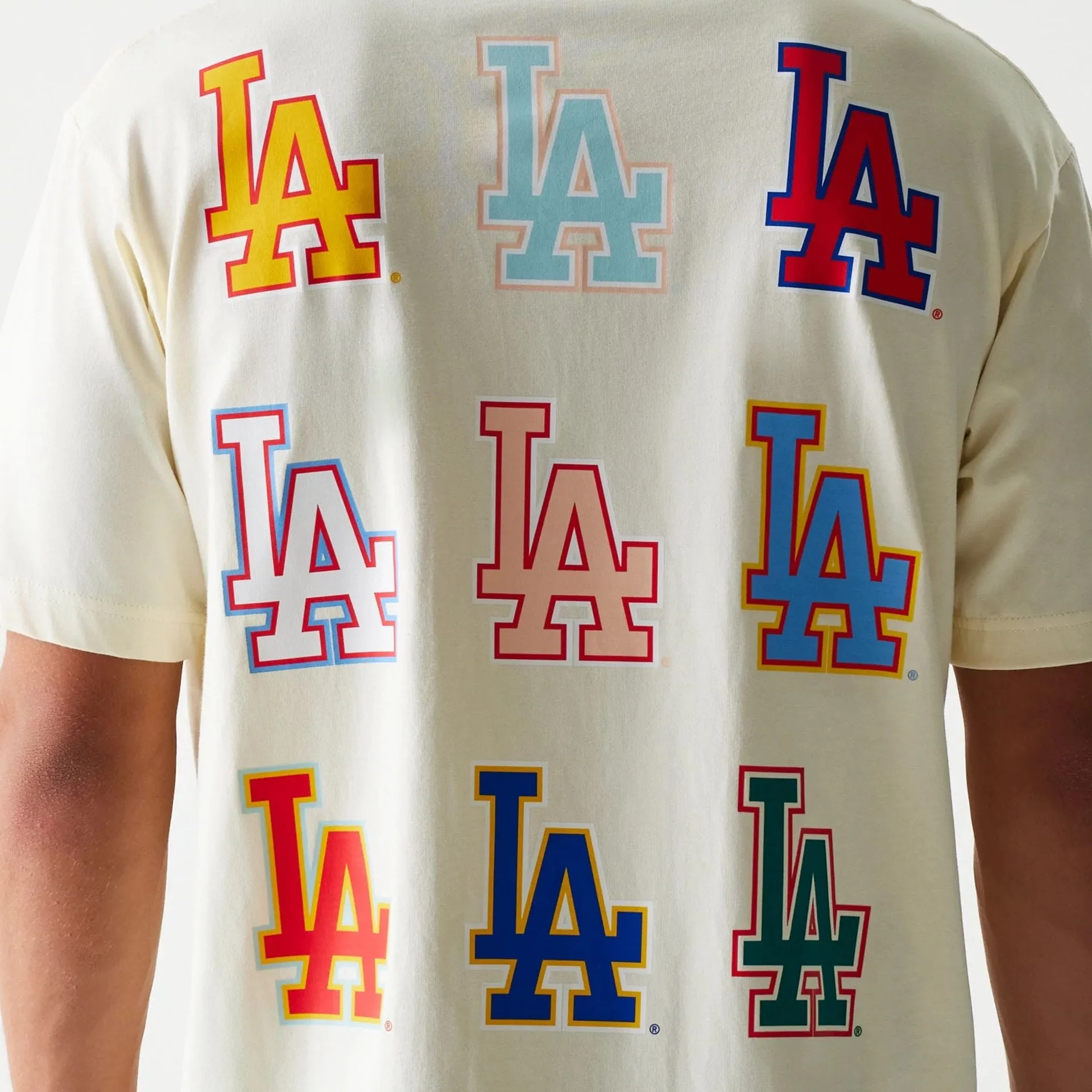 Cozy Wear Design Layered Sleeve LA Dodgers MLB Life Graphic Cream T-Shirt