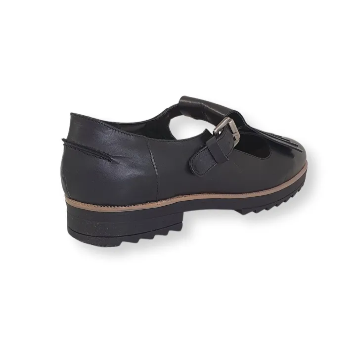 Lauren Thomas Womens Shoe Lolo Strap Black Leather Grip Step Drill Walk