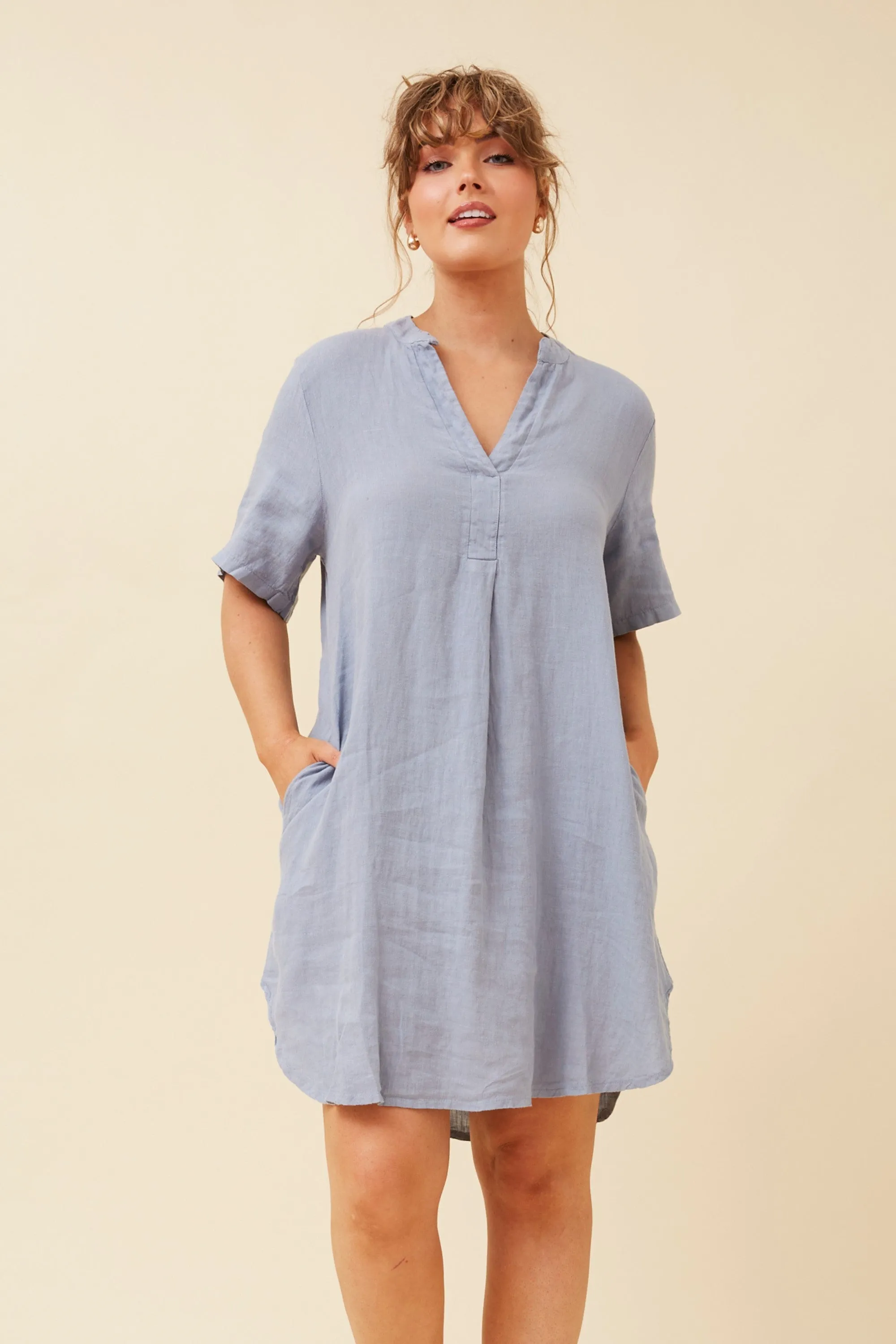 RIZZO LINEN SHORT DRESS Tall-Fit