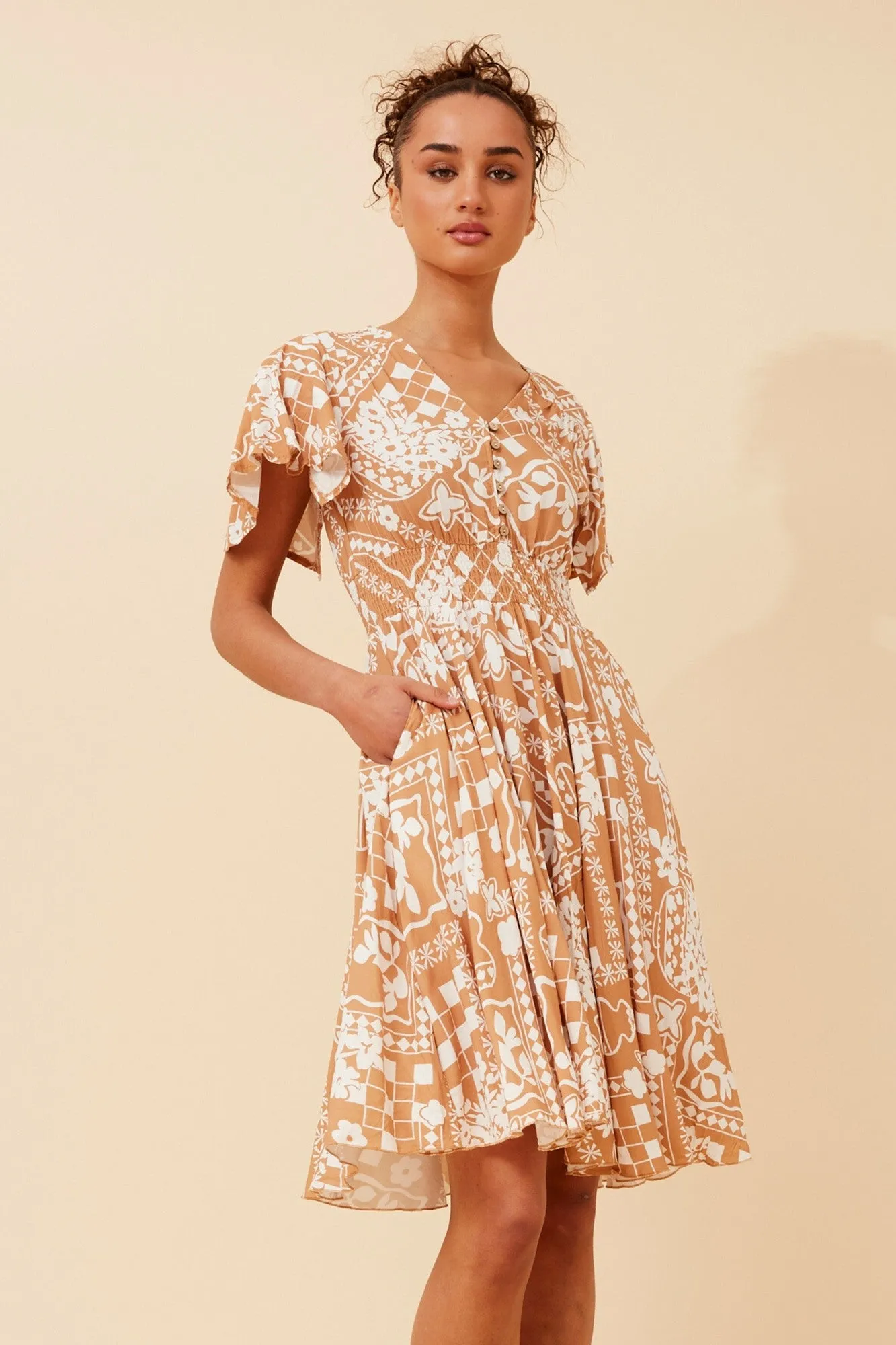 SANDY ABSTRACT PRINT DRESS Trendy Vibes