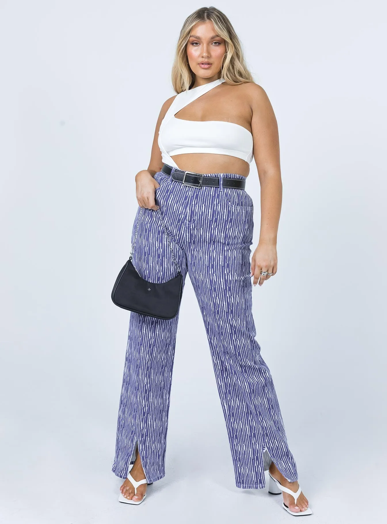 Danica Painted Stripe Denim Jeans Multi Season Piece Vibrant Bold Look Street Fashion