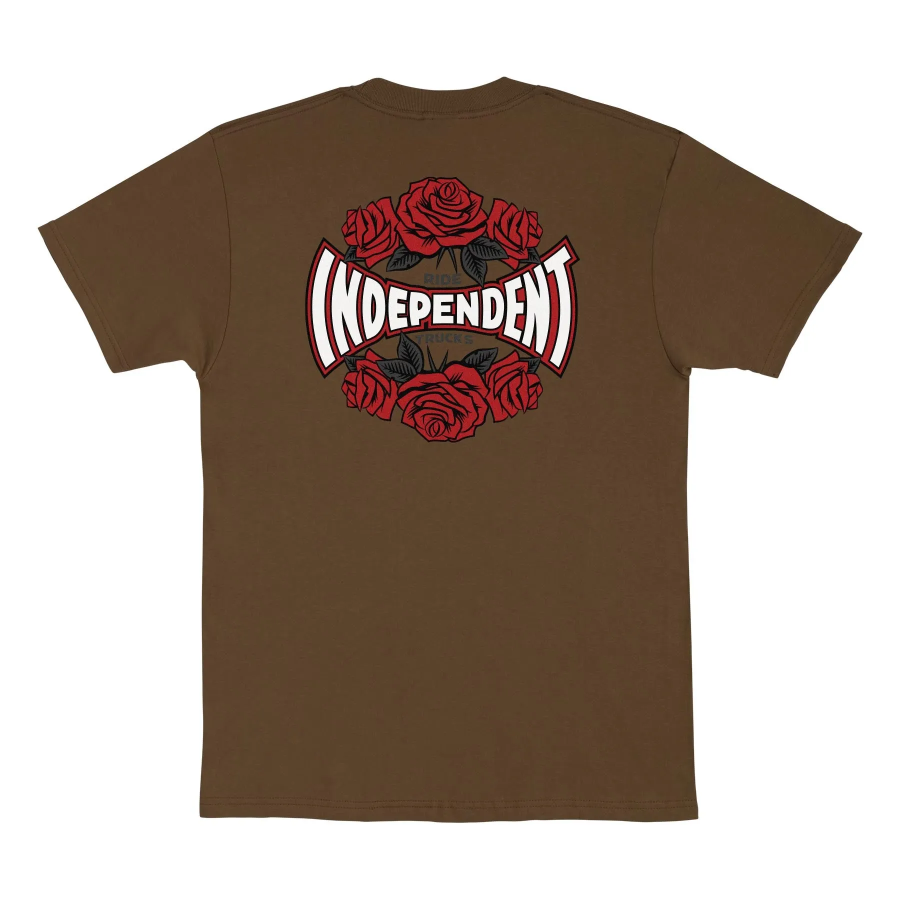 INDEPENDENT ROSE SPAN HEAVYWEIGHT TSHIRT (DARK CHOCOLATE) NonRestrictive Cut